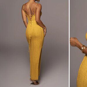 Yellow Cabana Views Crochet Dress
